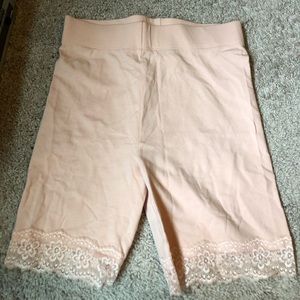 Light Pink Nude Lace Biker Shorts